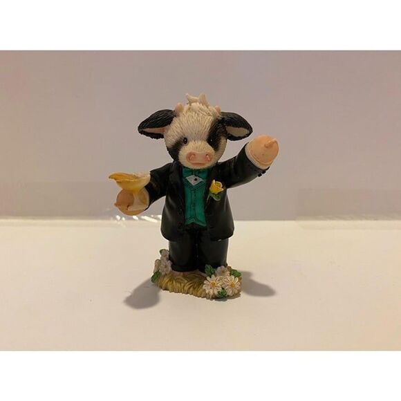 MARYS MOO MOOS VINTAGE RESIN WEDDING FIGURINE TO THE HOOFY COUPLE 2000 - Picture 7 of 7